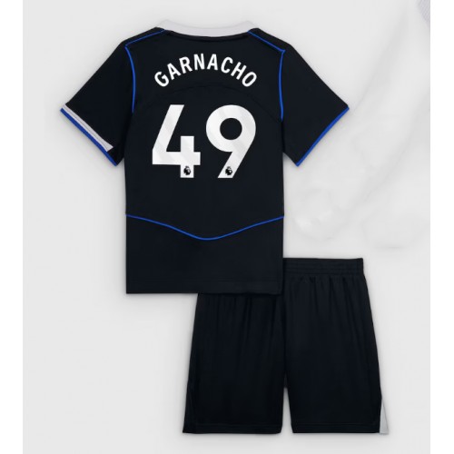 Stroje piłkarskie Chelsea Alejandro Garnacho #49 Koszulka Trzeciej dla dzieci 2025-26 Krótki Rękaw (+ szorty)